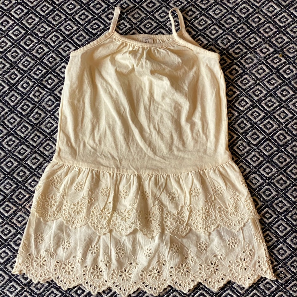 NWT GAP Toddler Cotton Eyelet Tank Dress in Ivory